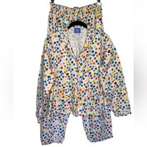Pine Cone Hill Playful Messy Dot Print Flannel Pajama Set Size Small